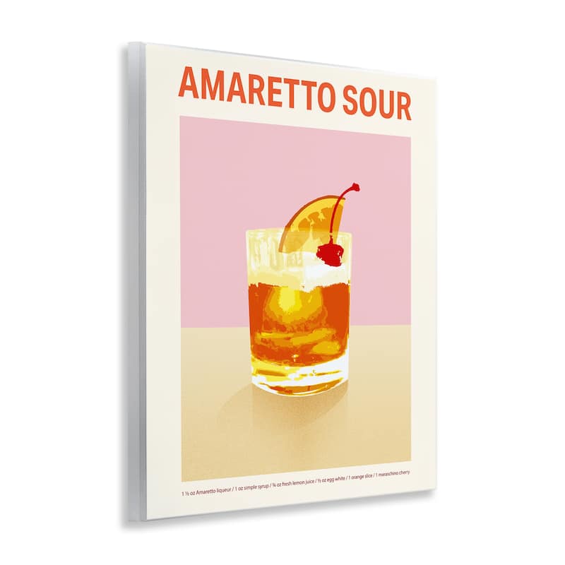 Stupell Amaretto Sour Classic Drink Wall Plaque Art Design By Victoria Barnes
