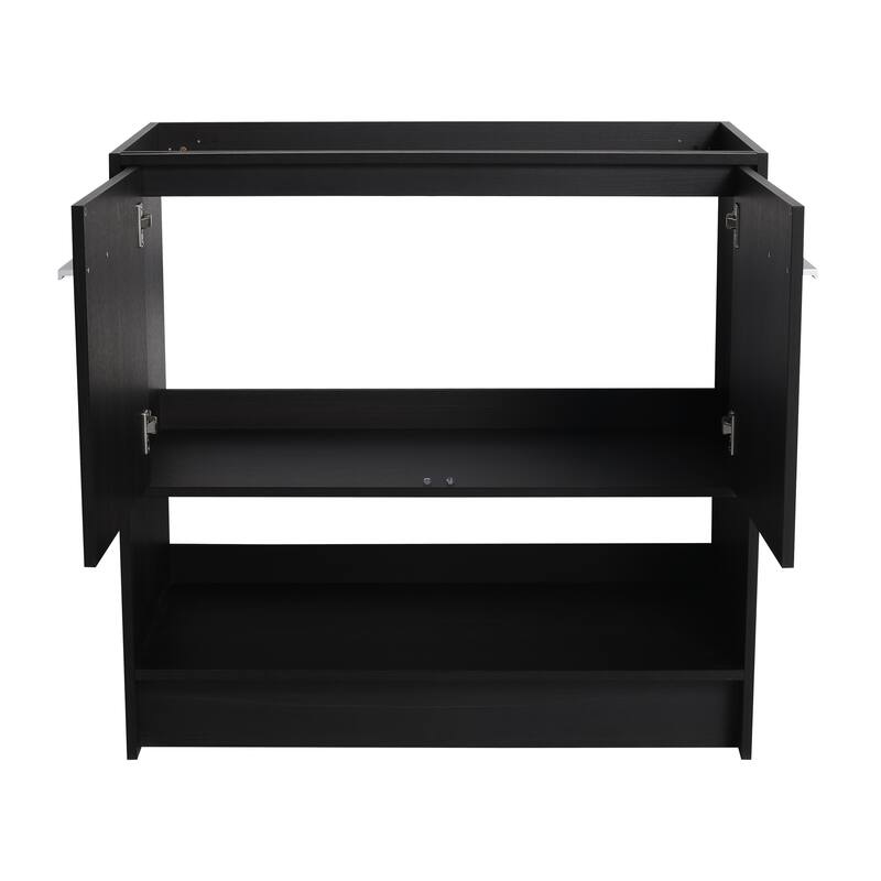 36" Bathroom Vanity, 2 Doors, Freestanding Bathroom Cabinet Vanity, Plywood (Excluding Sink)