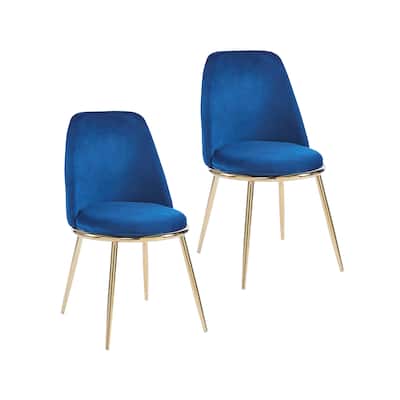 Porthos Home Dani Dining Chairs Set of 2, Velvet Upholstery, Gold Legs