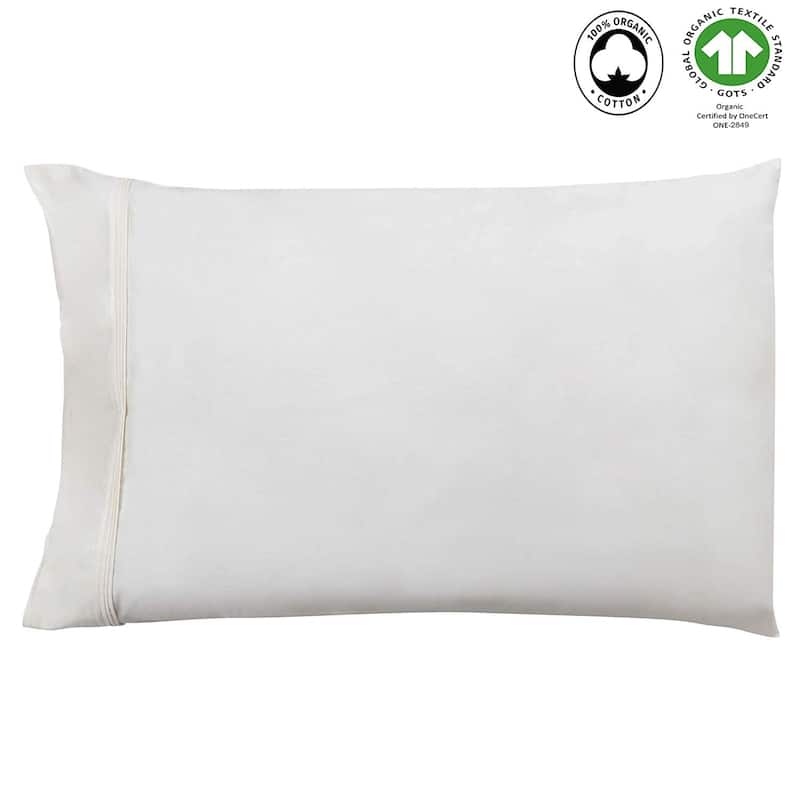 Organic Cotton Wrinkle Resistant Pillow Case Pair 20" X 32" - Cream