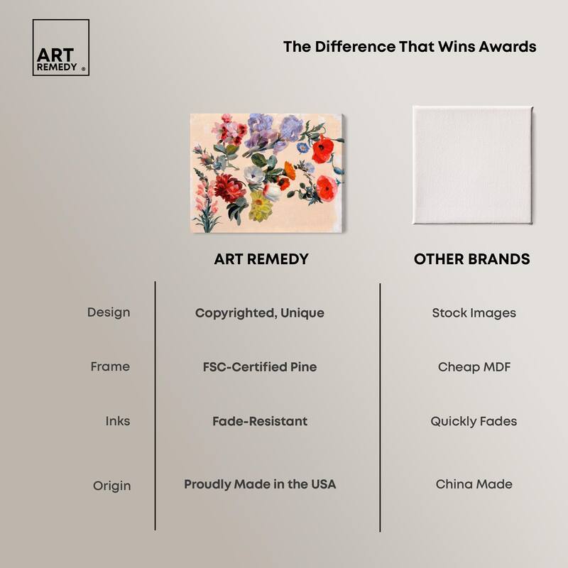 Summer Flowers Canvas by Art Remedy, Gallery Wrapped