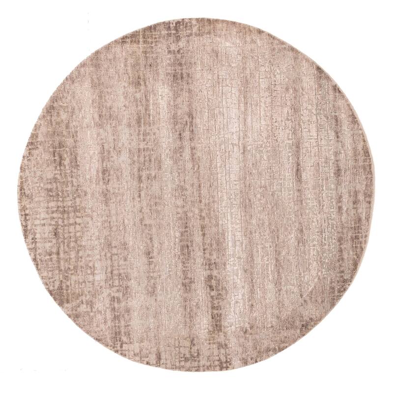 ECARPETGALLERY Hand-knotted Legacy Dark Grey, Taupe Silk, Wool Rug - 6'0 x 6'0