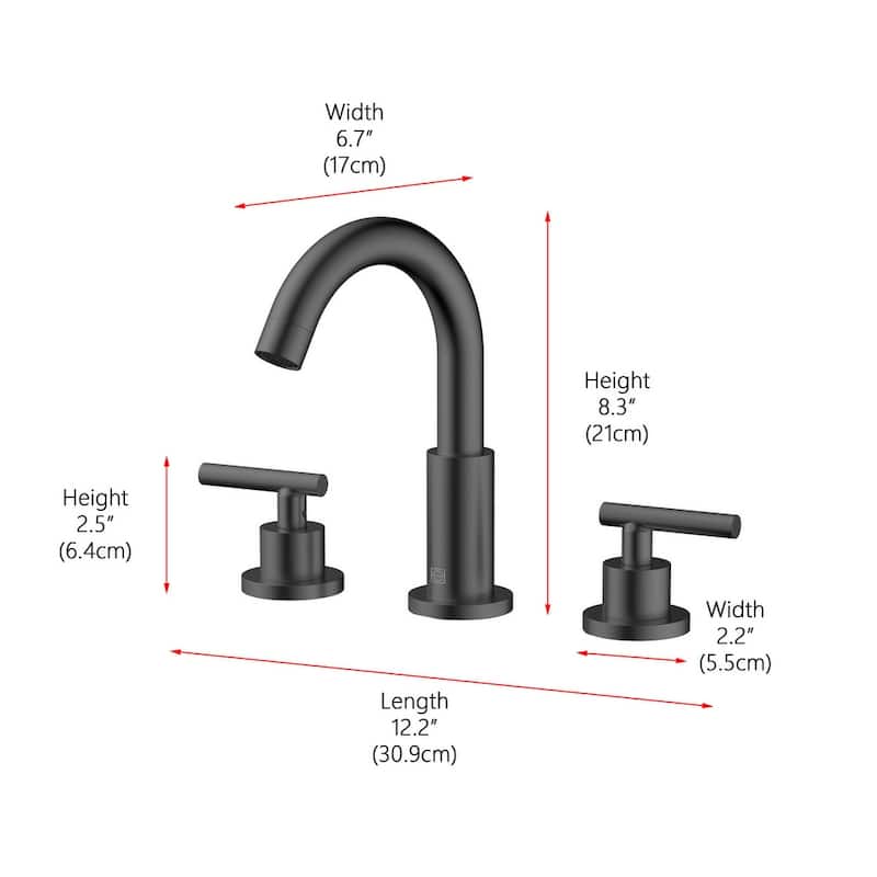 Elegant Lighting FAV-1009 Leah 1.5 GPM Widespread Bathroom Faucet