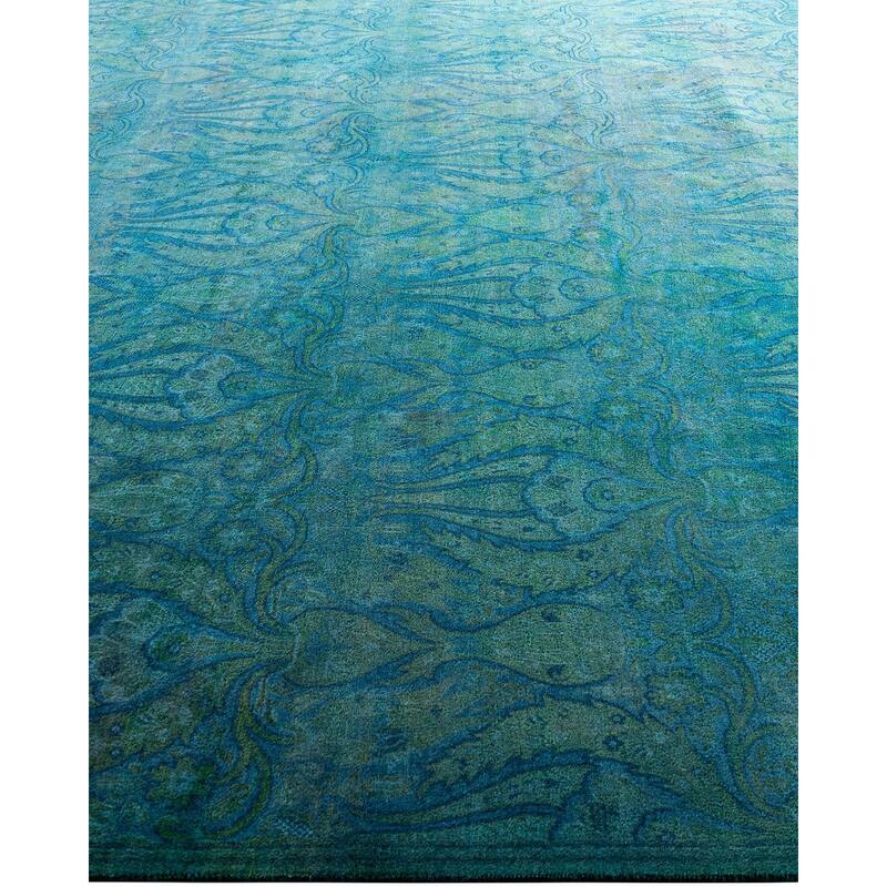 Fine Vibrance One-of-a-Kind Hand-Knotted Area Rug - Blue, 9' 4" x 12' 4" - 9' 4" x 12' 4"