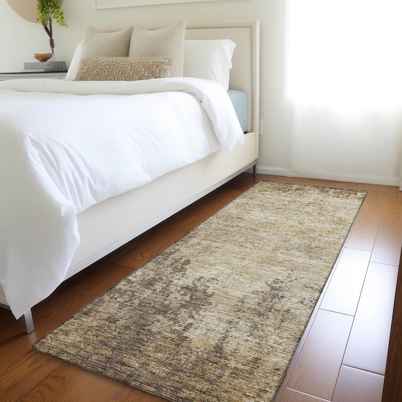 Premium Washable Super Soft Solid Casual Mayfield Rug - Brown - 2'3" x 7'6"