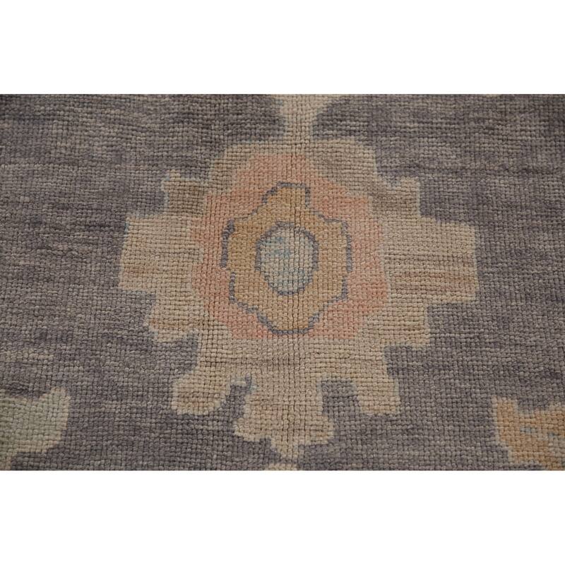 Hand Knotted Oriental 100% Wool Carpet Transitional All-Over Greys & Charcoal Oushak Area Rug - 11' 7'' X 8' 10''