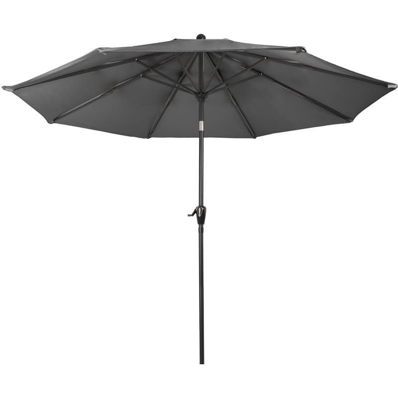 Patio Umbrella with Auto Tilt - 10FT Easy Crank Outdoor Umbrella with Vented Canopy by Pure Garden (Gray)