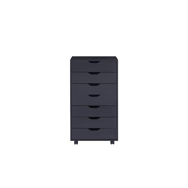 Sleek Modern Drawer Dresser Storage Cabinet with Grooved Drawer Pulls, Multipurpose Office File Storage Cabinet