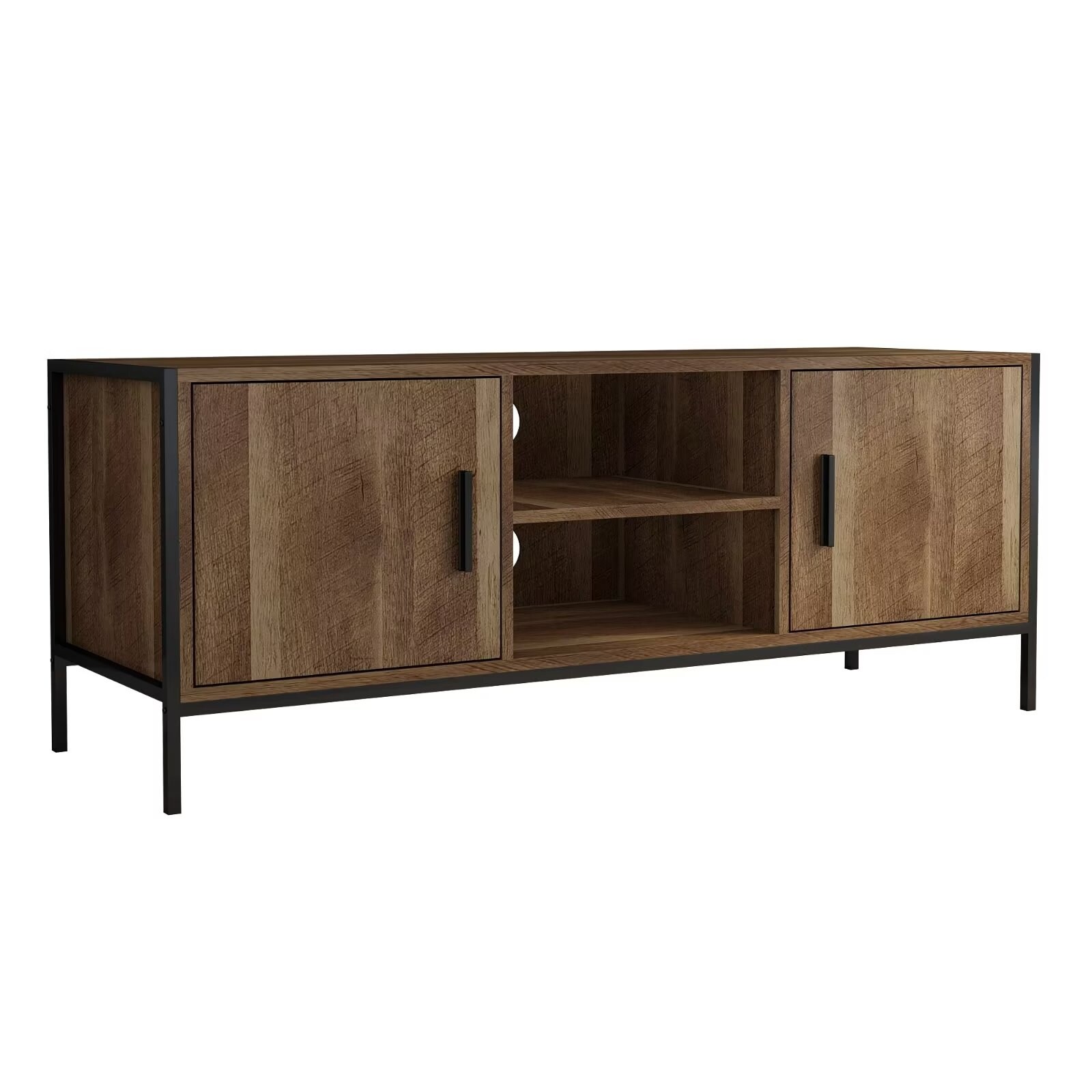 Industrial Mid century 2 Door TV Stand for Tv s up to 55 inches