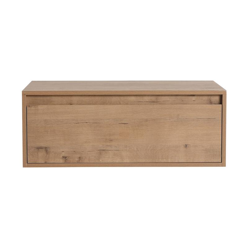Floating Bathroom Vanity with Soft-Close Drawer, Imitative Oak Finish, Wall-Mounted Storage Cabinet for Bathroom Essentials