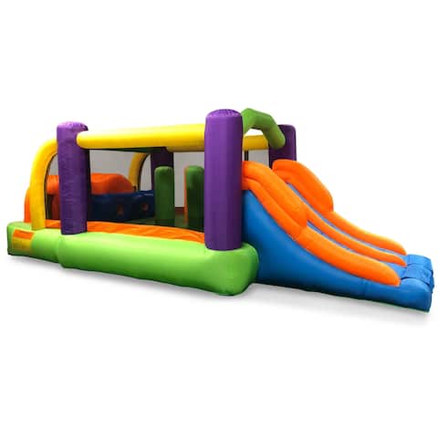 KidWise Obstacle Speed Racer Inflatable Bounce House with Blower