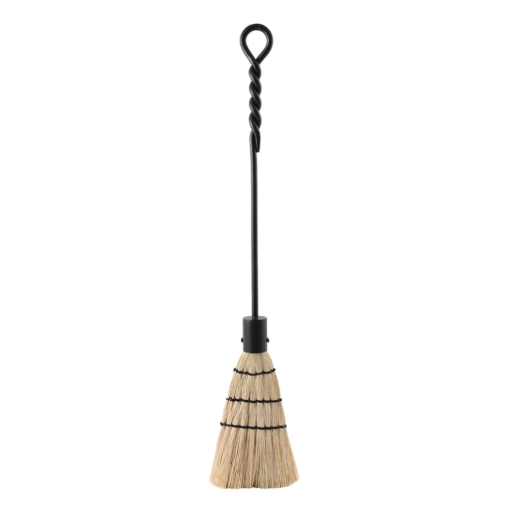 Achla Designs Rope Design Standard Fireplace Brush Tool, 28 Inch Tall, Black