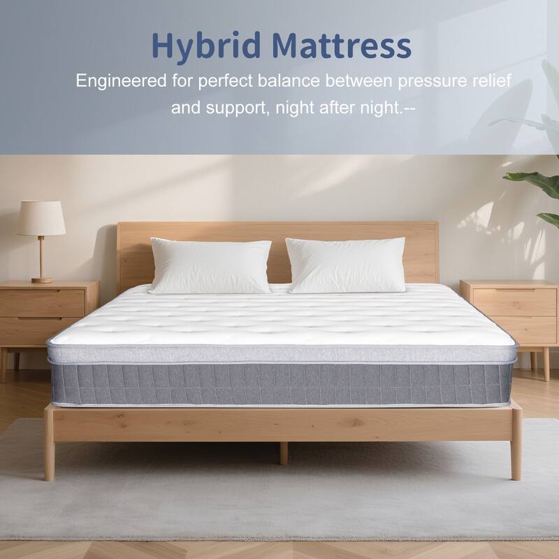 14" Queen Size Hybrid Mattress,Memory Foam,Pocket Springs,Medium Firm
