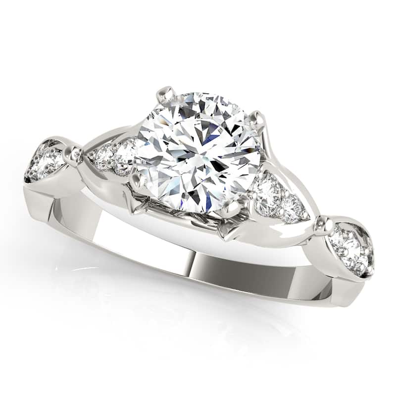 Auriya 14k White Gold Lab Grown Round Diamond Engagement Ring 0.50 to 5.00 ct. tw. (F-G VS) - 2.50 ct. center - 6.5