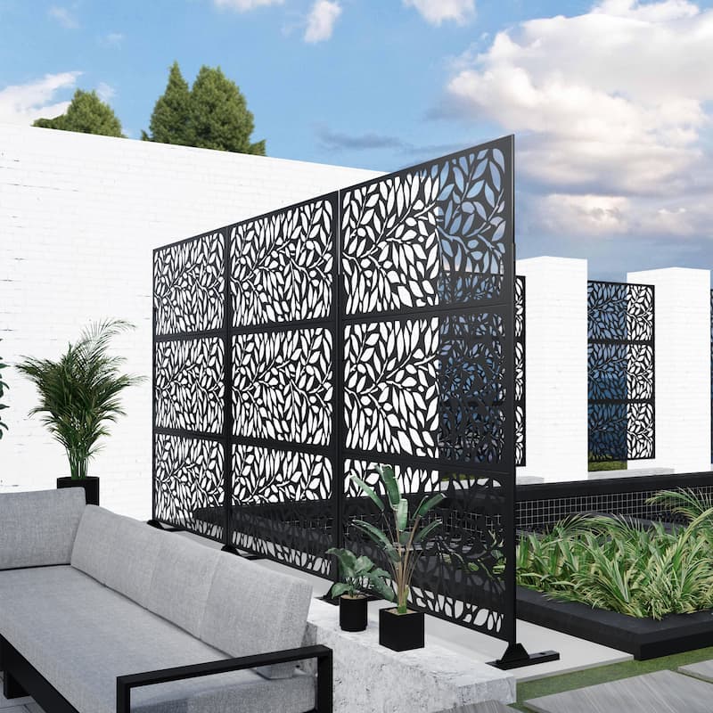 Spring Metal Privacy Screen Panel Free Standing - 72*47