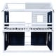preview thumbnail 32 of 37, Full Size Solid Wood House Bunk Bed with Tent & Ladder