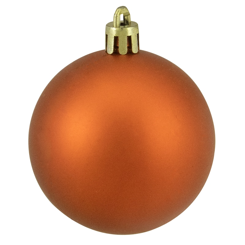 24ct Orange Shatterproof 4-Finish Christmas Ball Ornaments 2.5" (60mm)