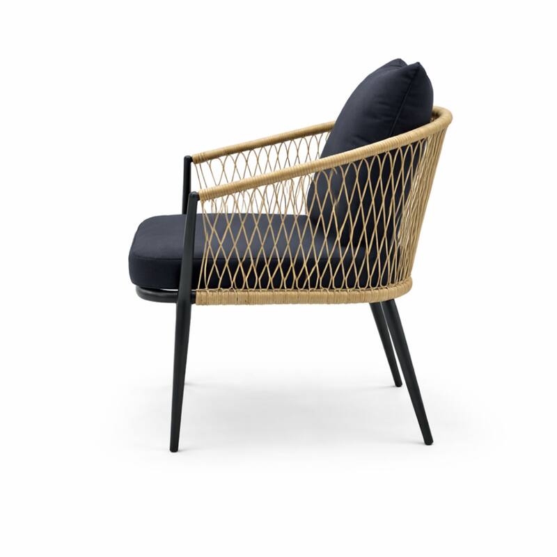 Resin Wicker Conversation 3 Pc. Set with Cushions