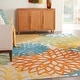 preview thumbnail 97 of 143, Nourison Aloha Floral Modern, Indoor/Outdoor Area Rug 9'6" x 13' - Turquoise/Multicolor
