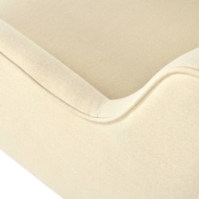 Mid-Century Modern Armchair - Tufted Fabric Accent Chair with Solid Wood Legs- Classic Button-Tufted Back & Tapered Design