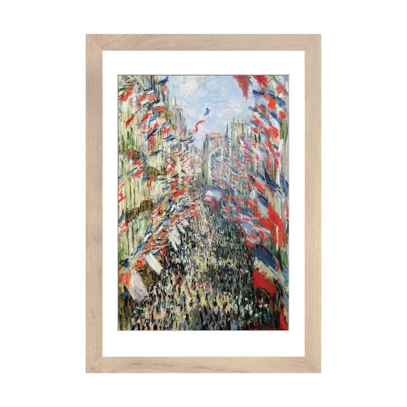 iCanvas "The Rue Montorgueil, Paris, Celebration of June 30, 1878 " by Claude Monet - Natural - 32x24x1