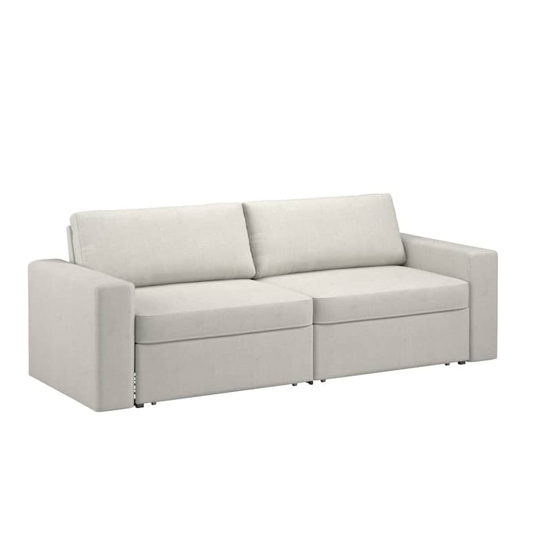 Soma Upholstered Sofa with 2 Hidden Metal Wire Storage Drawers by iNSPIRE Q Modern - Ivory