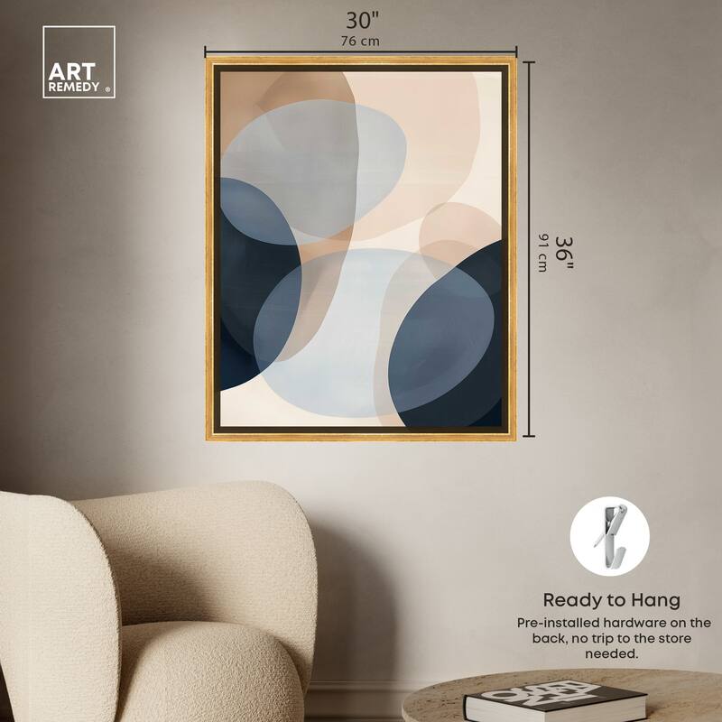 Art Remedy In My Thoughts Framed Abstract Shapes 1 Piece Canvas Wall Art