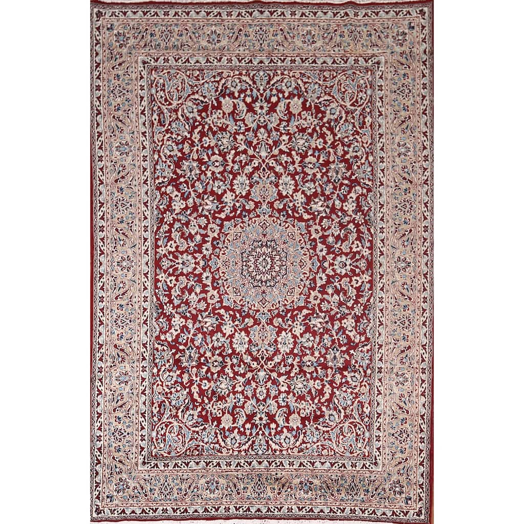 Traditional Floral Mashad Turkish Area Rug Machine Made Carpet - 6'6" x 9'7"