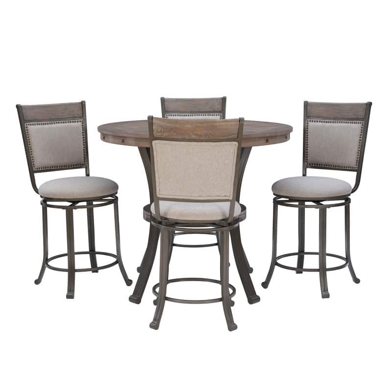 Linon Franklin Pewter Counter Height 5-piece Gathering Dinning Set