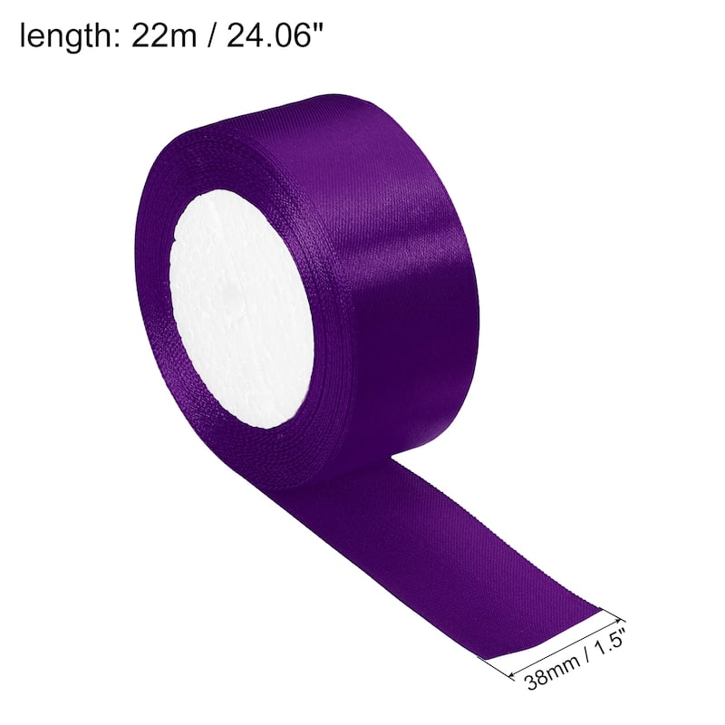 Satin Ribbon Double Face Crafts Roll for Party DIY Wrapping Decoration - Purple