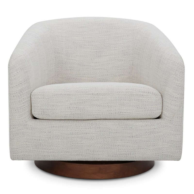 Spruce & Spring 360° Swivel Accent Chair with Solid Wood Base and Padded Seat