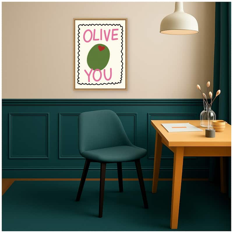 Kate and Laurel Olive You by Megan Ryan Framed Canvas Wall Art Print