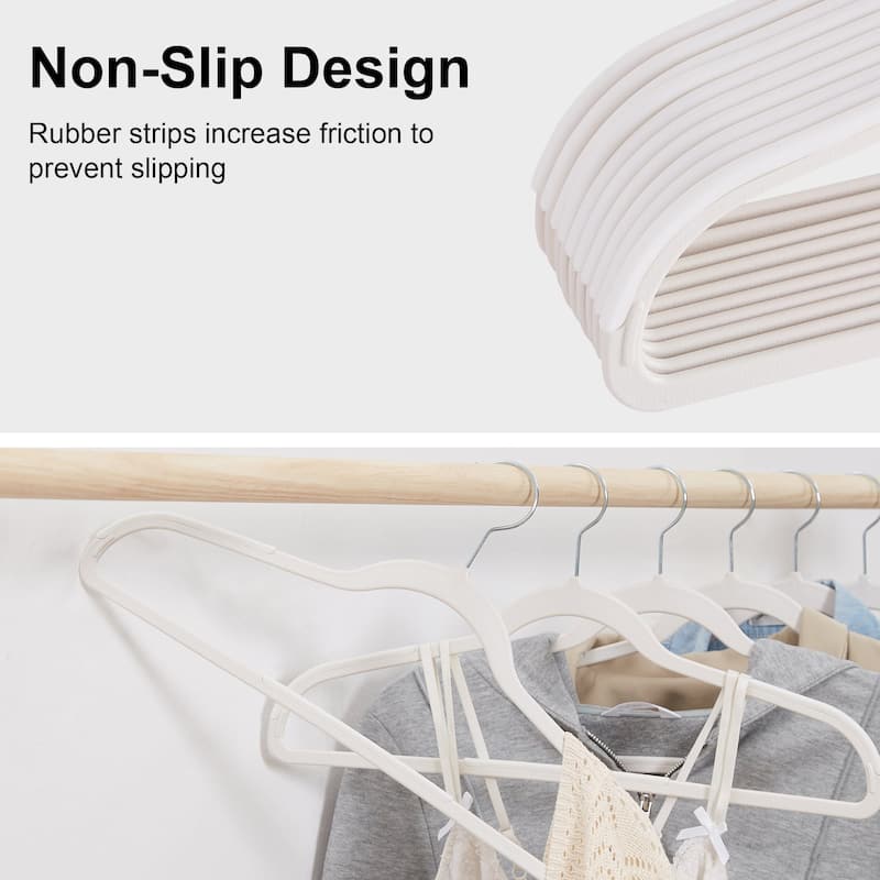 Javlergo 25/50 Pack Heavy Duty Plastic Hangers, 360º Swivel Hook Coat Hangers, Non-Slip, Space-Saving
