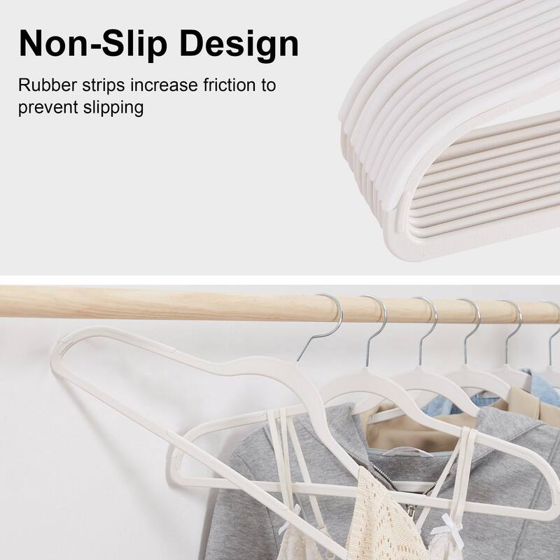 VECELO Wet and Dry Adult Hangers Holds Up To 10 Lbs, Clothes Hangers(25/50 Packs Option)