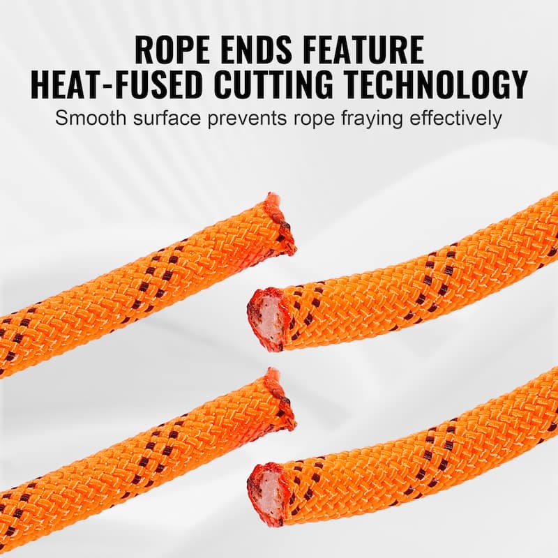 Double Braided Polyester Rope, 3/4 in x 220 ft, 24 Strands, 12700 LBS Breaking Strength Outdoor Rope, Arborist Rigging Rope