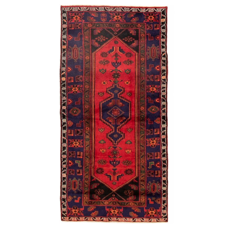 ECARPETGALLERY Hand-knotted Andelz Red Wool Rug - 4'1 x 8'0 - Red - 4'1 x 8'0