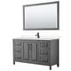 preview thumbnail 40 of 71, Daria 60 Inch Single Vanity, Cultured Marble Top, 58 Inch Mirror Dark Gray, Black Trim, Carrara Cultured Marble Top