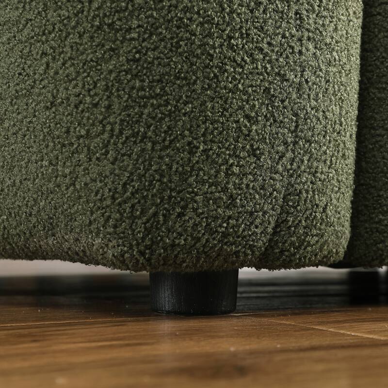 Modern 3-Seat Boucle Sofa with Clean Lines and Plush Cushions