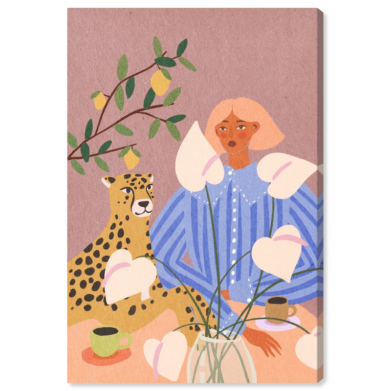 Wynwood Studio Canvas Fashion and Glam Spots and Stripes Pink and Light Pink Bohemian & Eclectic Wall Art Canvas Print