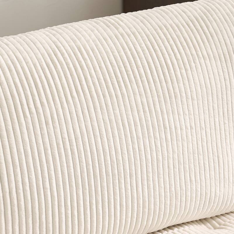 U-Shaped Modular Sectional Sofa, Oversized Corduroy Cloud Couch with Reversible Chaise, Comfy Convertible 6-Seat Corner Couch