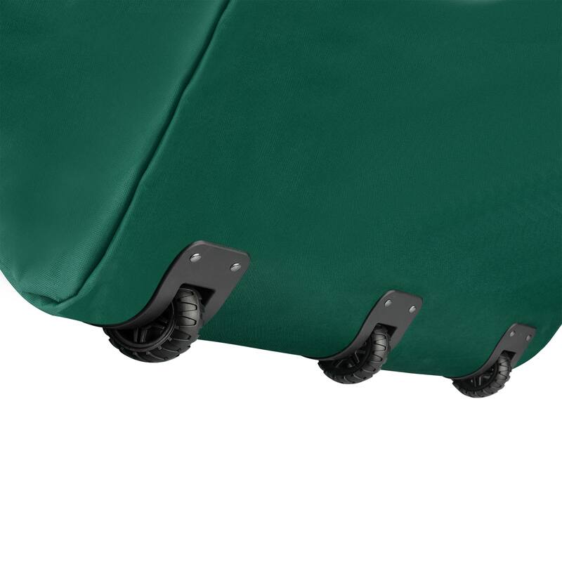 Rolling Christmas Tree Storage Bag- For 12 FT Artificial Trees-Green Canvas Duffel with Wheels by Hastings Home