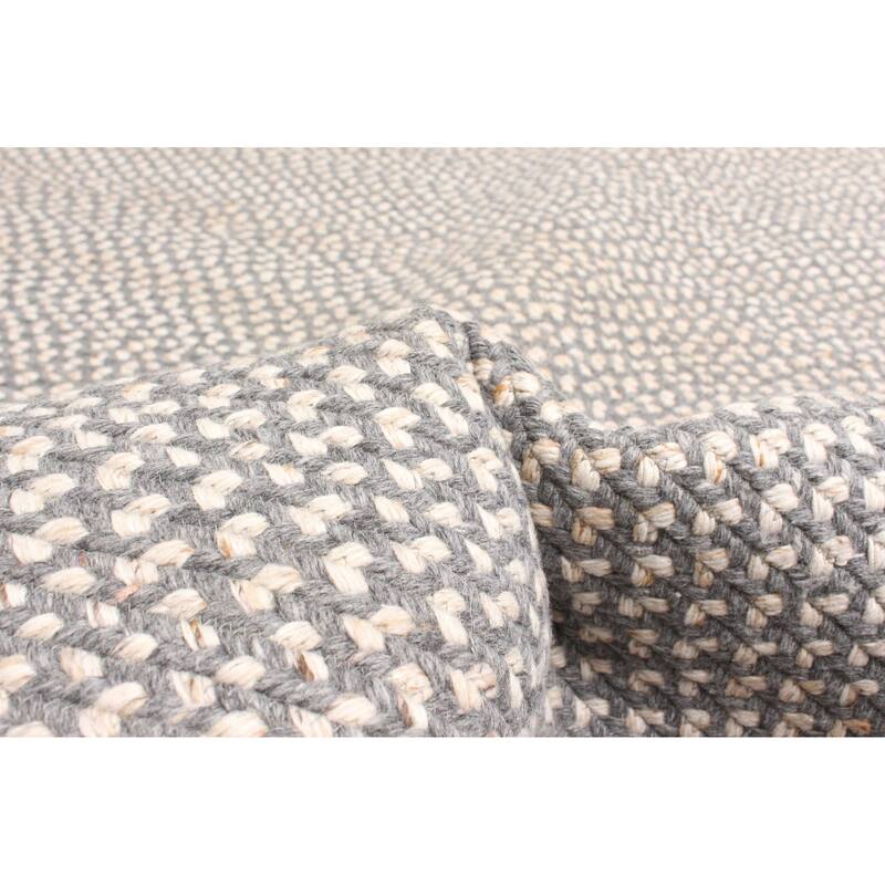 ECARPETGALLERY Braid weave Sienna Grey Wool Rug - 5'3 x 7'5