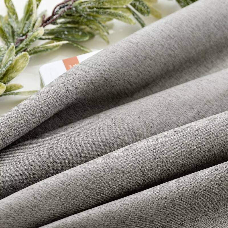 Linen Texture Shower Curtain with 12 Plastic Hooks Included