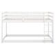 preview thumbnail 11 of 22, Twin Over Twin Floor Bunk Kids Bed Frame with Ladder and Guardrails, White