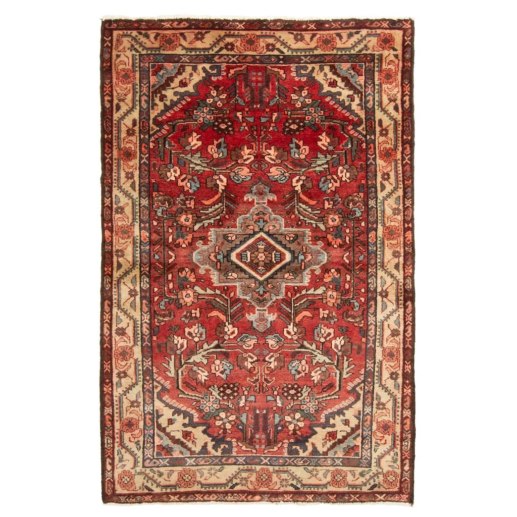 ECARPETGALLERY Hand-knotted Anadol Red Wool Rug - 3'7 x 5'6