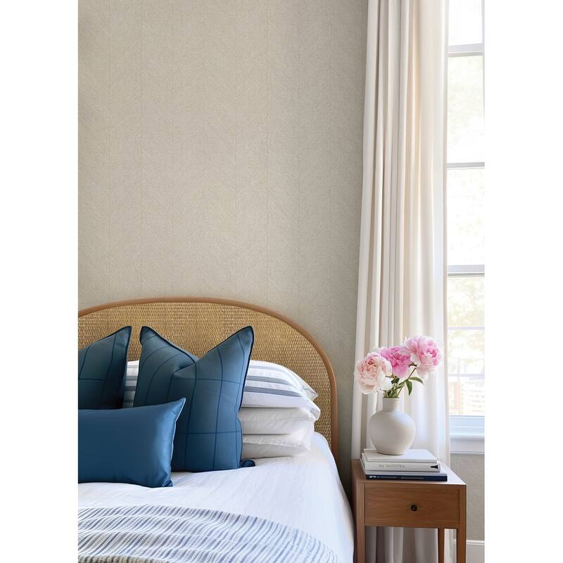 A-Street Prints Kallam Beige Chevron Wallpaper
