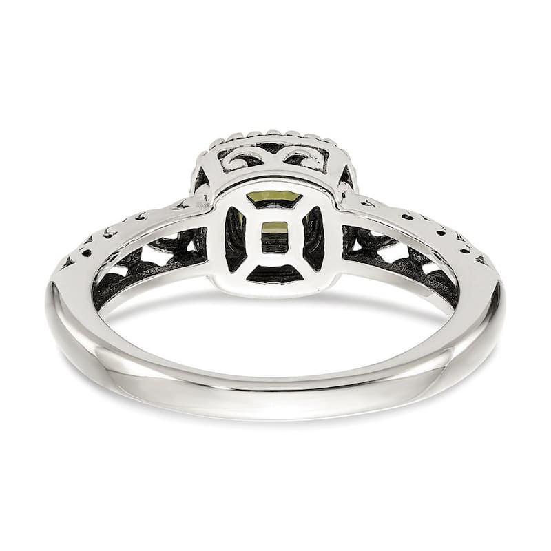 Curata 925 Sterling Silver Polished Prong set With 14k Peridot Ring