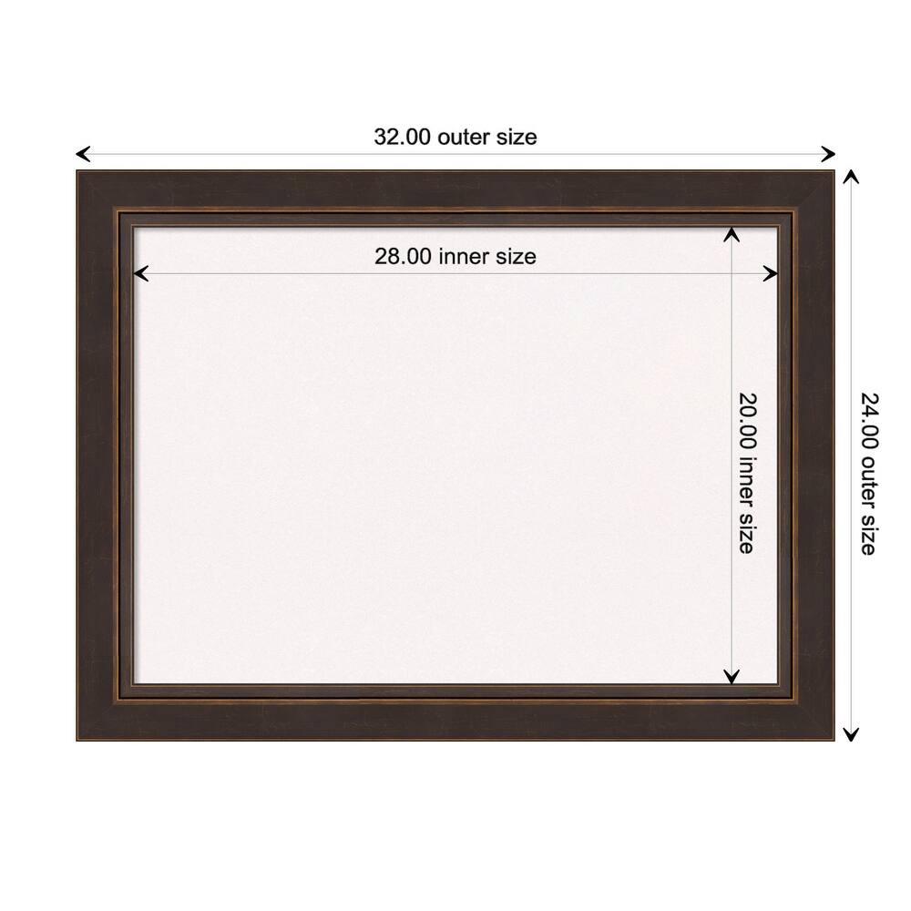 Lara Bronze Wood Framed White Corkboard Bulletin Board