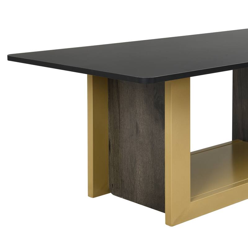 Modern Light Luxury TV Stand and Coffee Table Set of 2, Modern TV Console,Wood Center Tables with Spacious Top