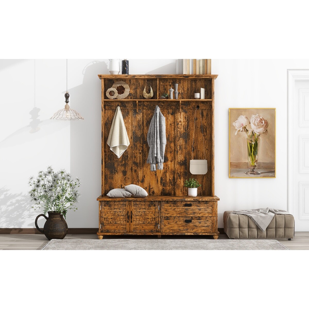 Large hall tree with storage online